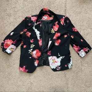 Black floral blazer